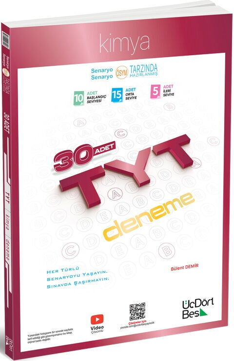 ÜçDörtBeş Yayınları TYT Kimya 30 Deneme 2026