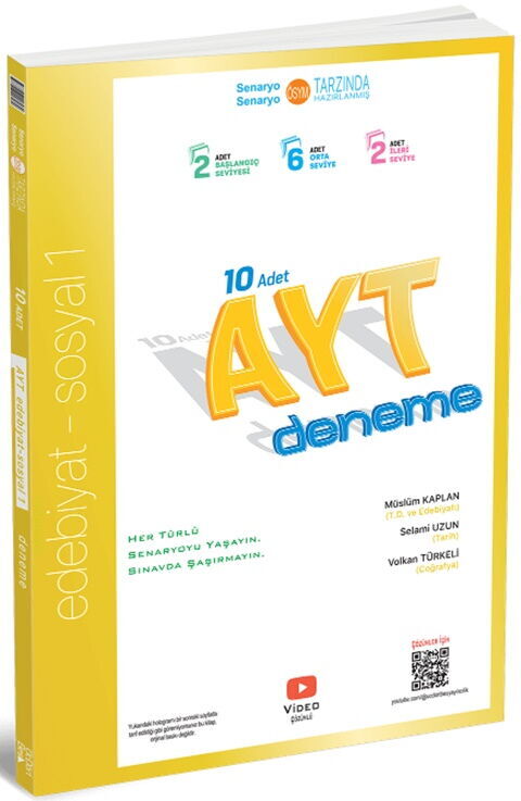 ÜçDörtBeş Yayınları AYT Edebiyat Sosyal 1 10 lu Deneme 2025