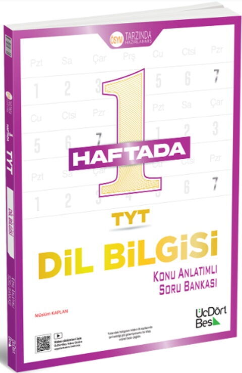 ÜçDörtBeş Yayınları TYT 1 Haftada Dil Bilgisi Konu Anlatımlı Soru Bankası 2026