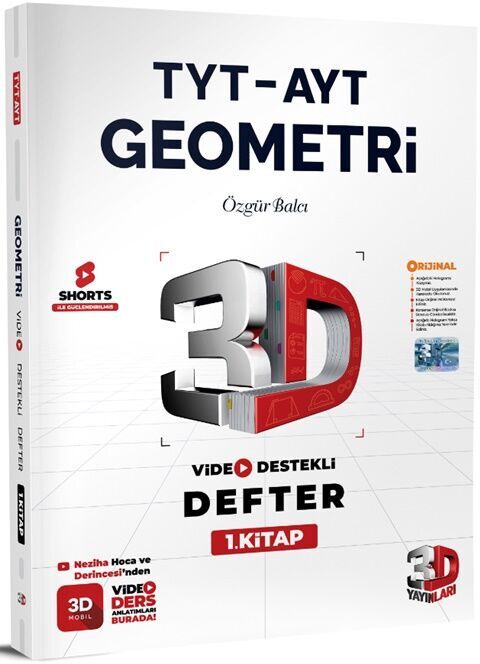 3D Yayınları TYT AYT Geometri Video Destekli Defter 1. Kitap