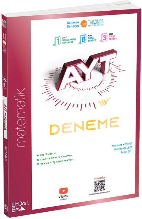 ÜçDörtBeş Yayınları AYT Matematik 10 lu Deneme 2026